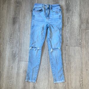 Free people FP size 27 stretch Light Blue Distressed Women's Jeans skinny